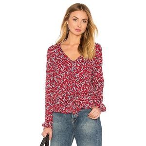 Rails x REVOLVE Beaux Drawstring Blouse Top in Red Floral
